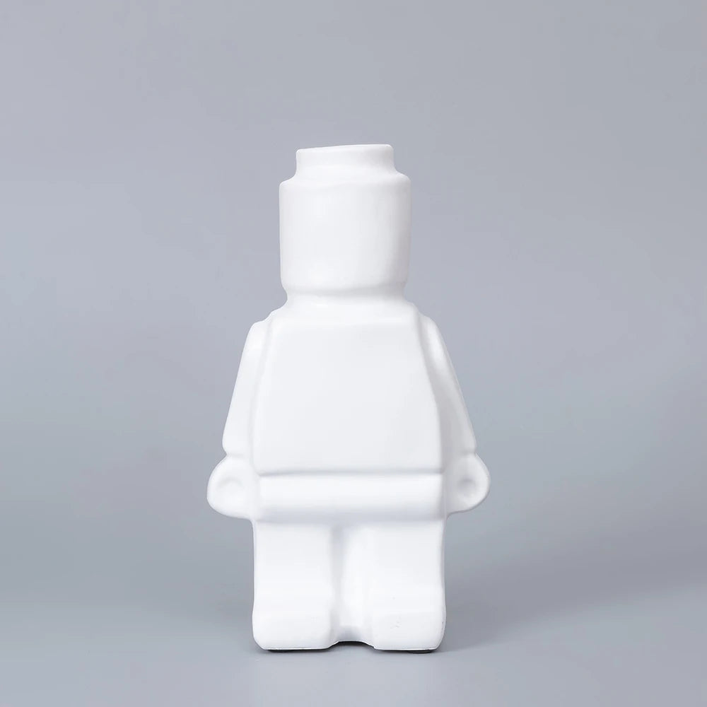 Block Man Flower Pot