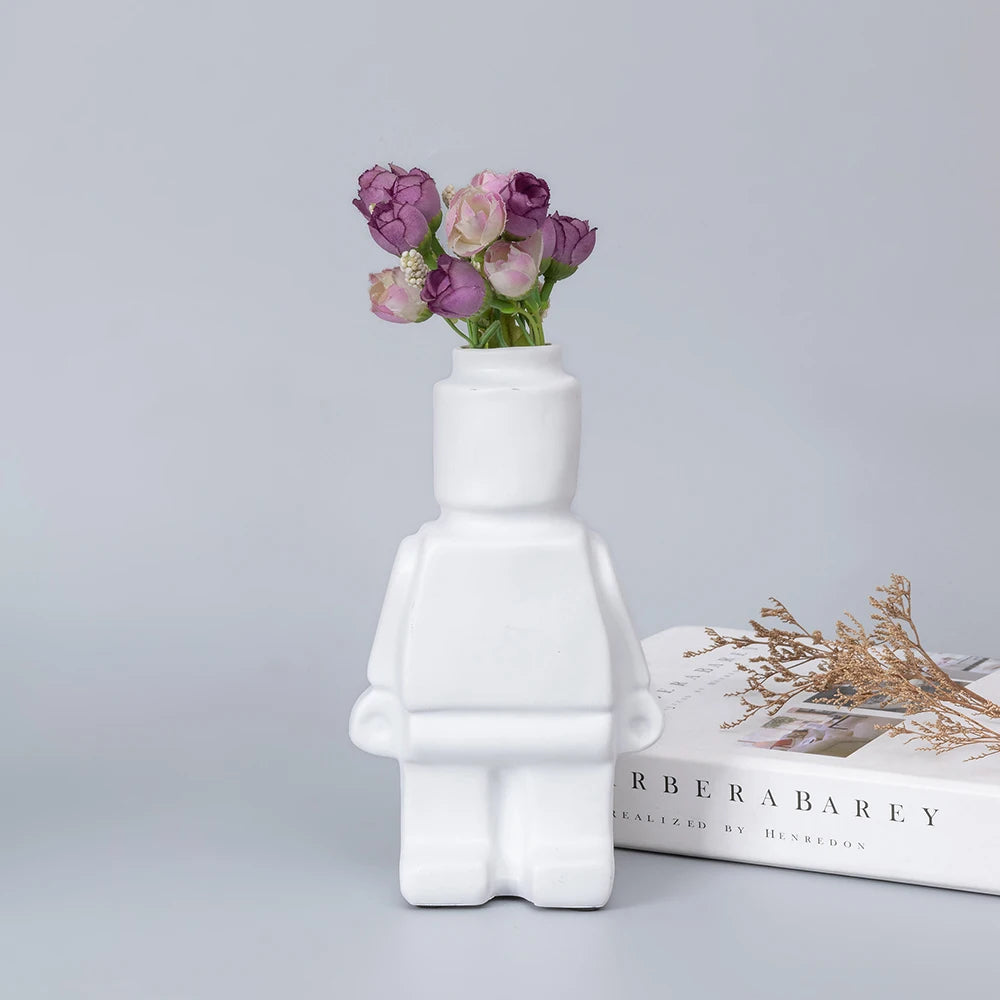 Block Man Flower Pot