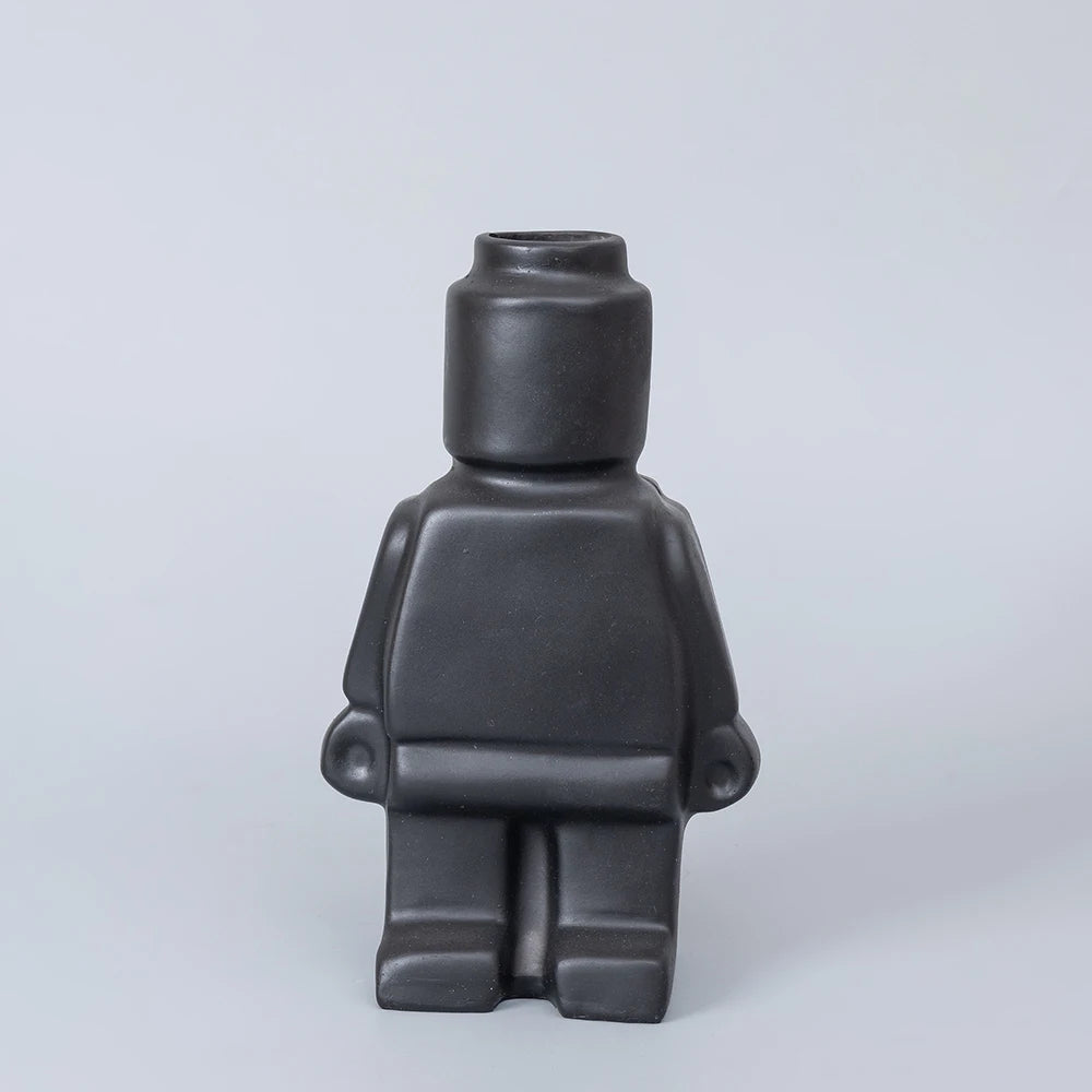 Block Man Flower Pot