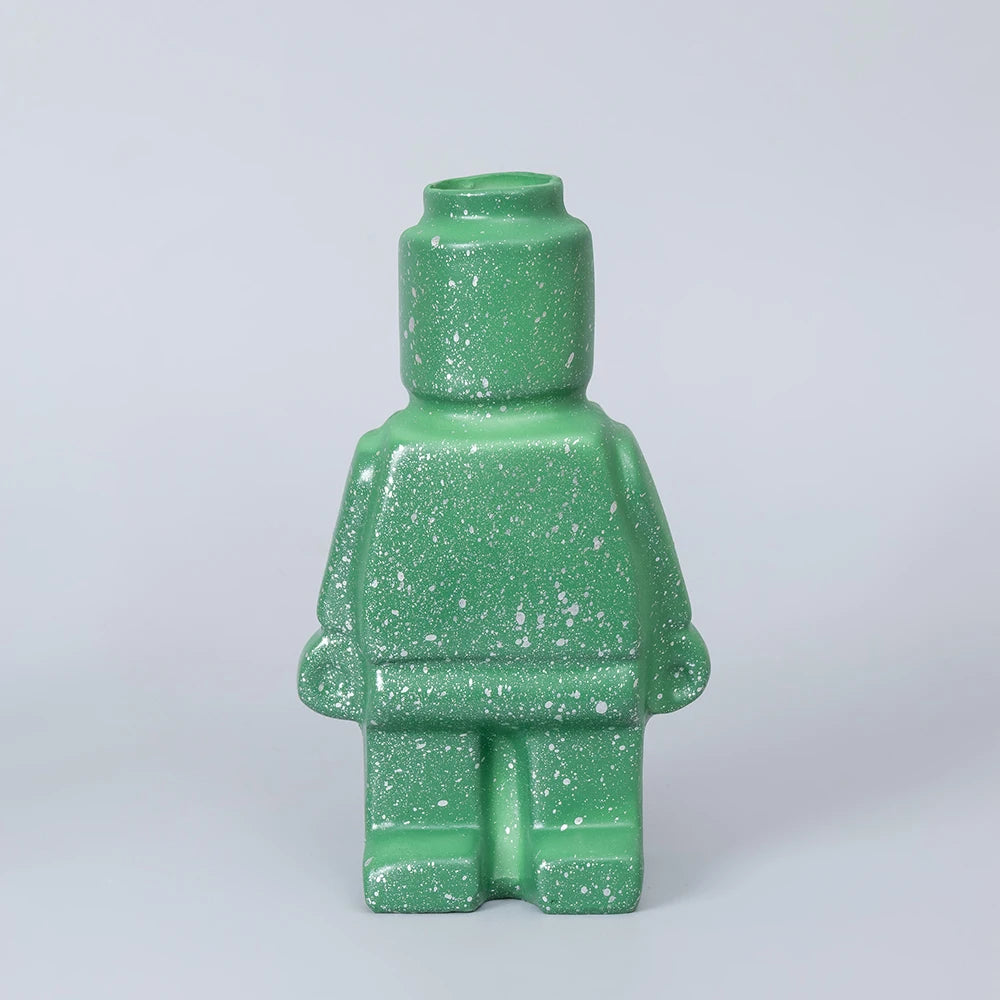Block Man Flower Pot