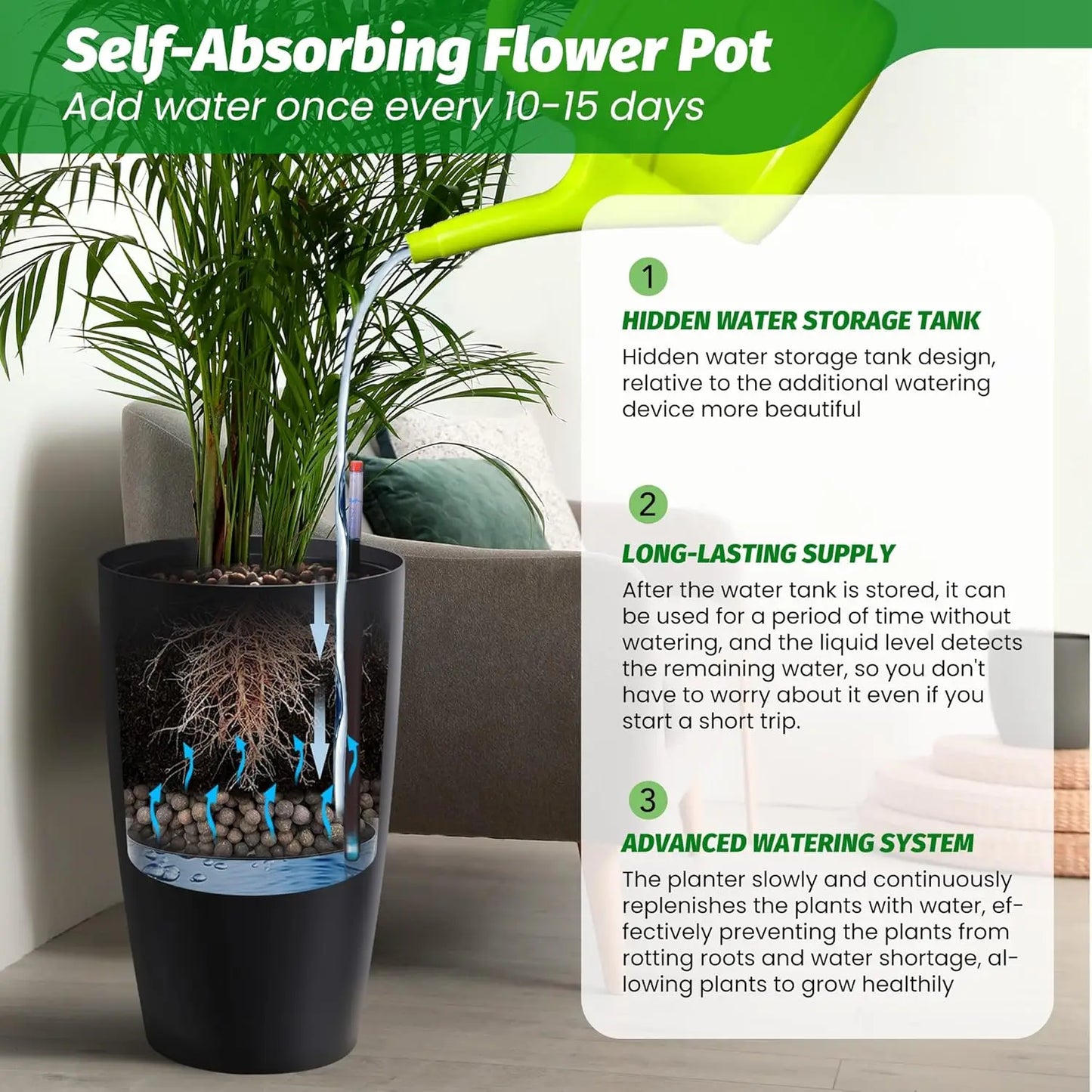 Self Watering Tall Planters